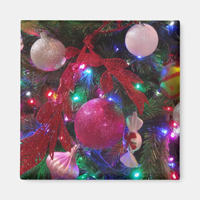 Flerfärgad julgran färgglad högtid magnet (Framsidan)