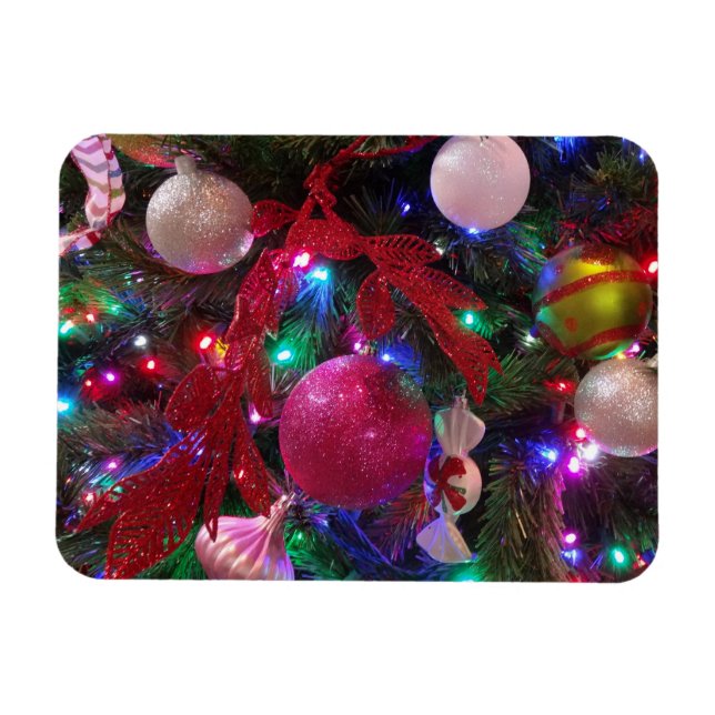 Flerfärgad julgran färgglad högtid magnet (Horisontell)