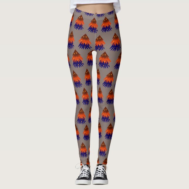 Flerfärgad julgran - Leggings (Framsida)