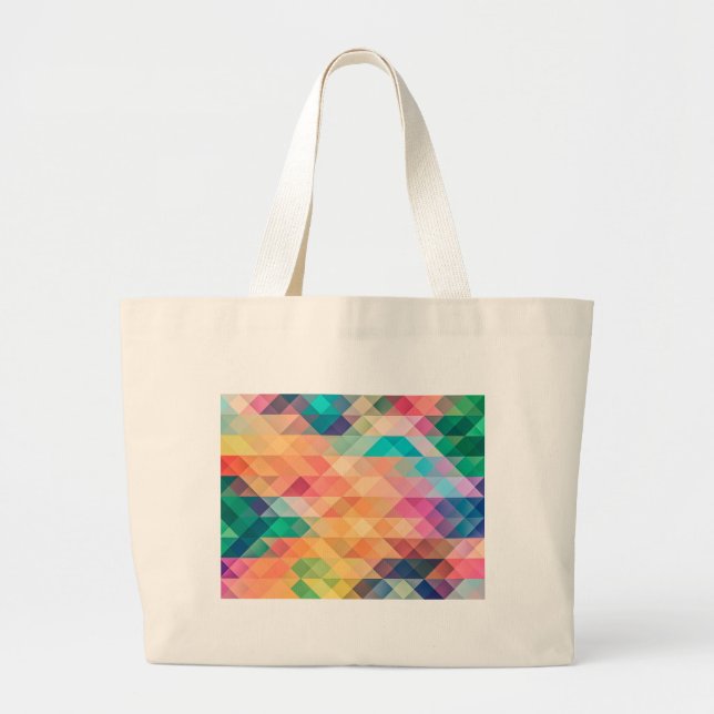 Flerfärgad jumbo tote. tygkasse (Framsidan)