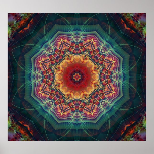 Flerfärgad kaleidoskop, sömlös mönster poster (Framsidan)