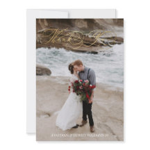 Flerfärgad kalligrafi Bröllop Tack