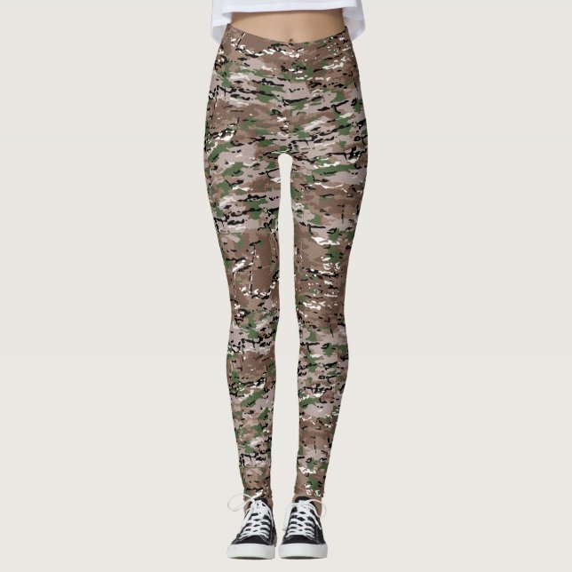 Flerfärgad kamera leggings (Framsida)