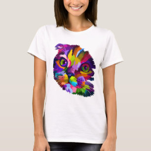 Flerfärgad Kitten Pop Art T Shirt