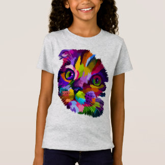 Flerfärgad Kitten Pop Art T Shirt