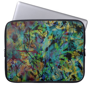 Flerfärgad Kladdig Abstrakt Konst Laptop Sleeve