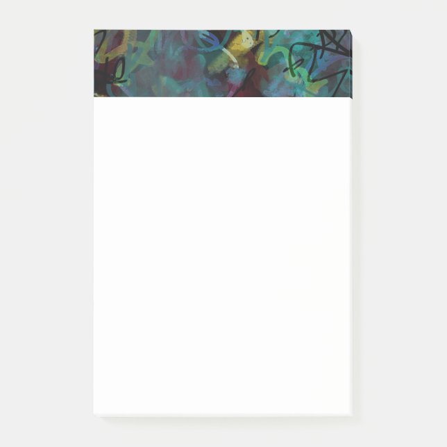 Flerfärgad Kladdig Abstrakt Konst Post-it Block (Framsida)