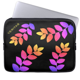 Flerfärgad Laurel-Löv på svart Laptop Fodral