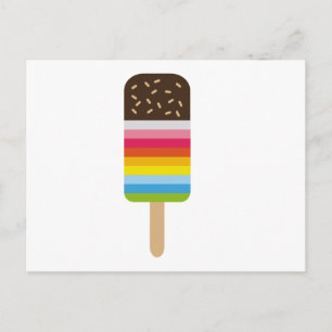 Flerfärgad Lolly Pop Glass Vykort