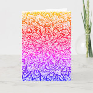 Flerfärgad Mandala-design Original konst Kort