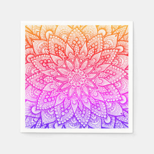 Flerfärgad Mandala-design Original konst Pappersservett
