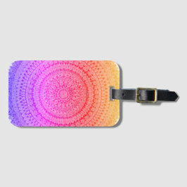 Flerfärgad Mandala Originalkonst Bagagebricka