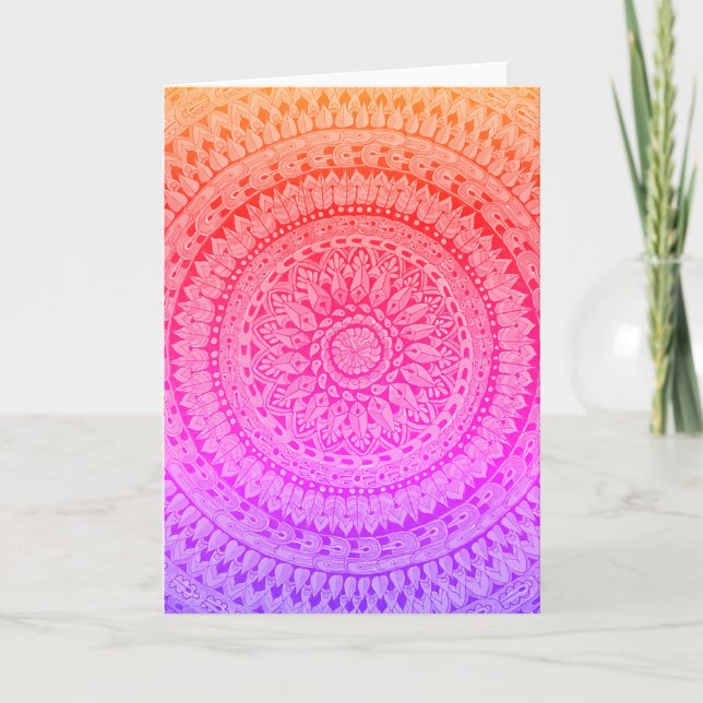 Flerfärgad Mandala Originalkonst  Kort (Framsida)