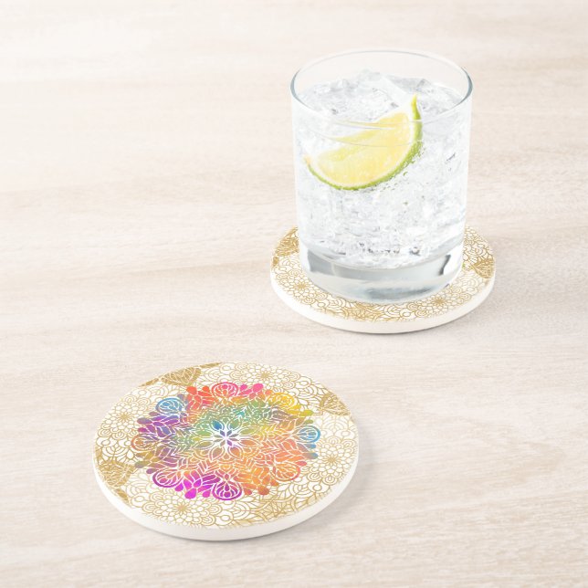Flerfärgad Mandala Underlägg (Sidan)