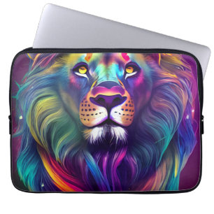 Flerfärgad Modern Digital Konst Majestätisk Lejon Laptop Fodral