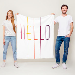 Flerfärgad, modern typografi med hej fleecefilt
