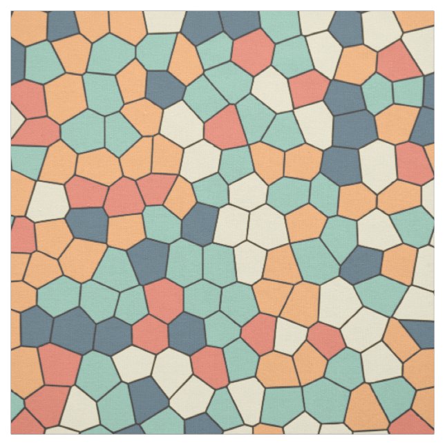 Flerfärgad mosaik mönster tyg (Provkarta)