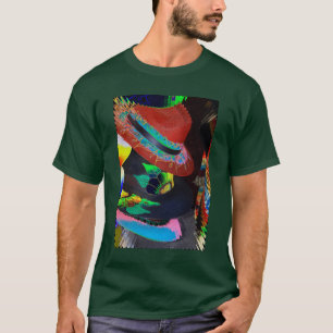 Flerfärgad, ny abstrakt som konstruerar T-Shirt