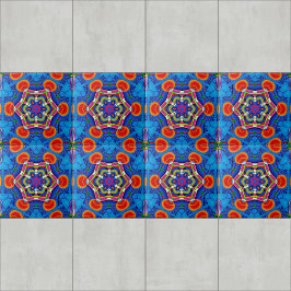 Flerfärgad oljemålning kaleidoskop kakelplatta