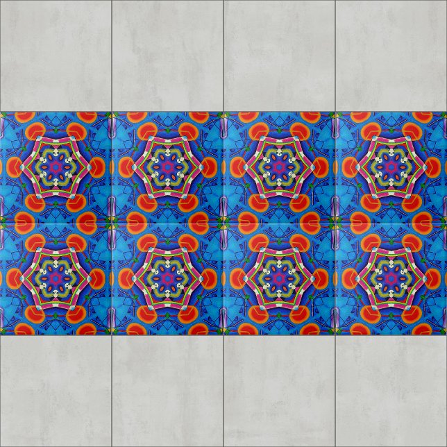 Flerfärgad oljemålning kaleidoskop kakelplatta (Skapare uppladdad)