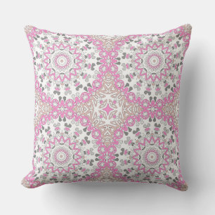Flerfärgad ornament mandala kalejdoskop kudde