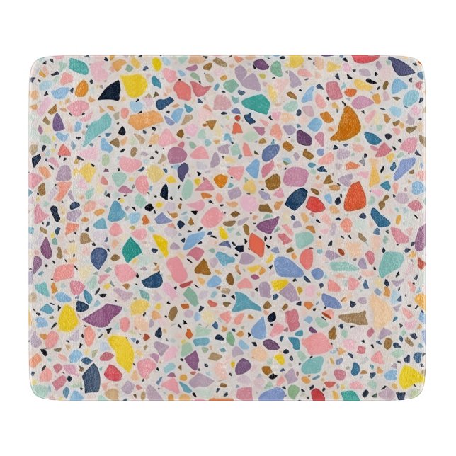 Flerfärgad Pastell Terrazzo Skärbräda (Framsidan)