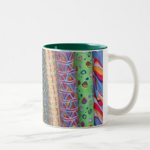 Flerfärgad Quilt Bolt Tyg Mugg