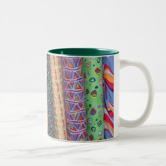 Flerfärgad Quilt Bolt Tyg Mugg (Höger)