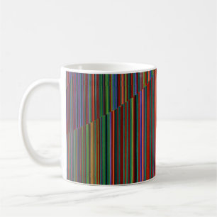 Flerfärgad randad illustration kaffemugg