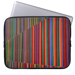 Flerfärgad randad illustration laptop fodral