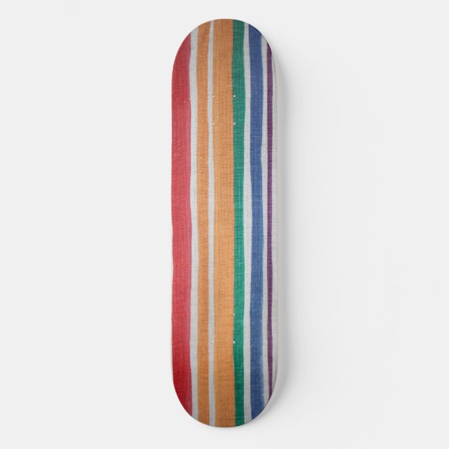 Flerfärgad randig skateboarddäck old school skateboard bräda 18 cm (Framsida)