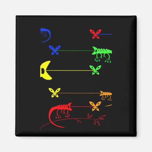 Flerfärgad regnbåge Chameleon Magnet (Framsidan)