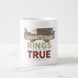 Flerfärgad "Rings True" text tryckt Jumbo Mugg