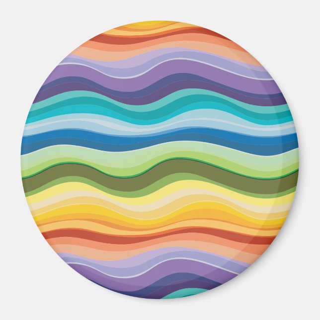Flerfärgad rippelmönster 2 magnet (Framsidan)