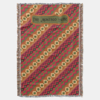 Flerfärgad röd Aztec-design Filt