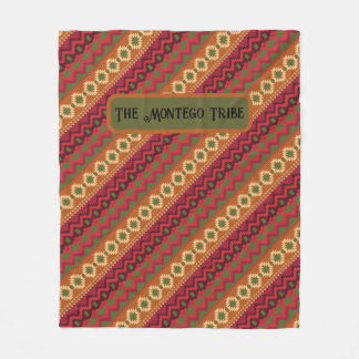 Flerfärgad röd Aztec-design Fleecefilt