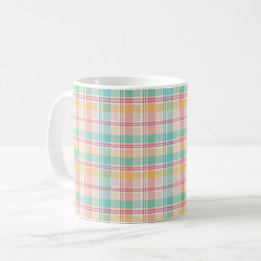 Flerfärgad rutig pläd kaffemugg