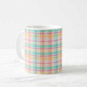 Flerfärgad rutig pläd kaffemugg