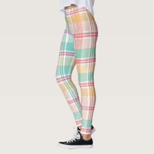 Flerfärgad rutig pläd leggings