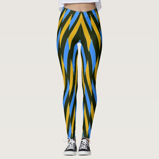 Flerfärgad sicksack-mönster "Ratti_Creative_Arts L Leggings (Framsida)