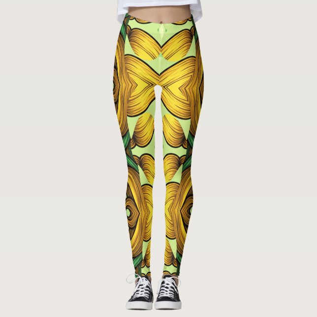 Flerfärgad sömlös mönster "Ratti_Creative_Arts" Leggings (Framsida)