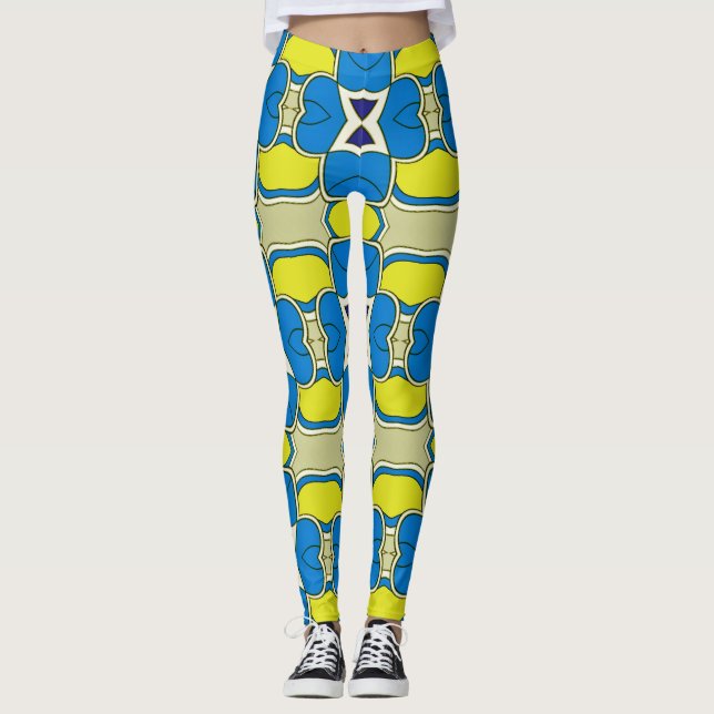 Flerfärgad sömlös mönster "Ratti_Creative_Arts" Leggings (Framsida)