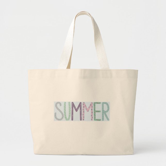 flerfärgad sommarstämpel jumbo tygkasse (Framsidan)