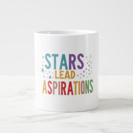 Flerfärgad "Star Aspirants ambition" texttryck Jumbo Mugg