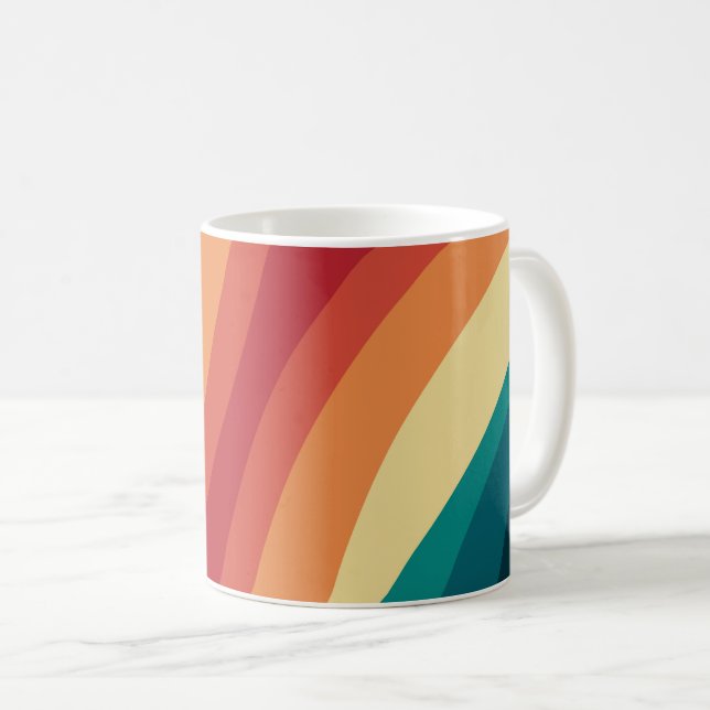 Flerfärgad stil vinkar-reflexdesign kaffemugg (Framsida höger)