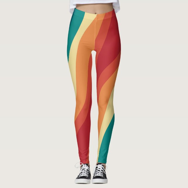 Flerfärgad stil vinkar-reflexdesign leggings (Framsida)