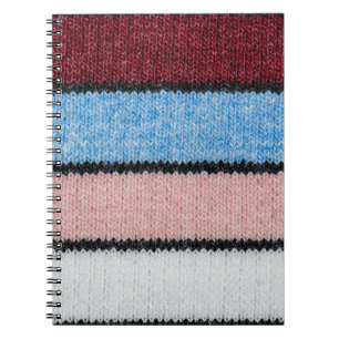 Flerfärgad, strimlad ull: Fabric Struktur. Anteckningsbok