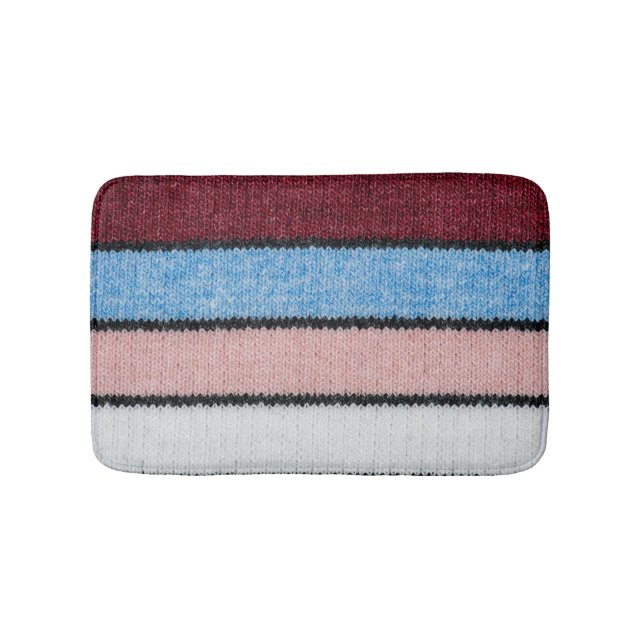 Flerfärgad, strimlad ull: Fabric Struktur. Badrumsmatta (Framsidan)