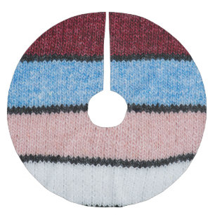 Flerfärgad, strimlad ull: Fabric Struktur. Julgransmatta Borstad Polyester