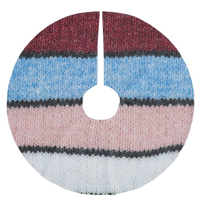 Flerfärgad, strimlad ull: Fabric Struktur. Julgransmatta Borstad Polyester (Framsidan)